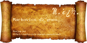 Markovics Ágnes névjegykártya