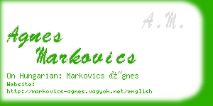 agnes markovics business card